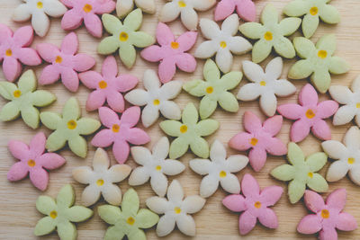 High angle view of multi colored candies