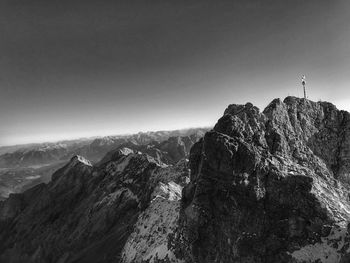 Scenic view of rocky mountains against sky