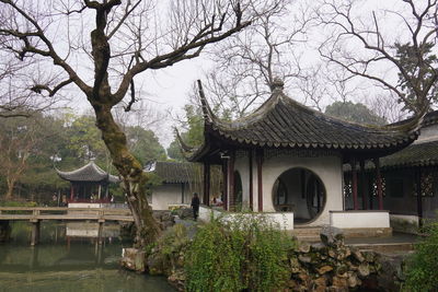 Exterior of temple against sky