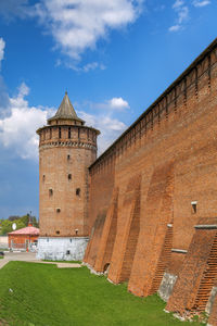 View of kolomna kremlin wall and tower, russia