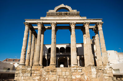 Low angle view of historical building against clear sky