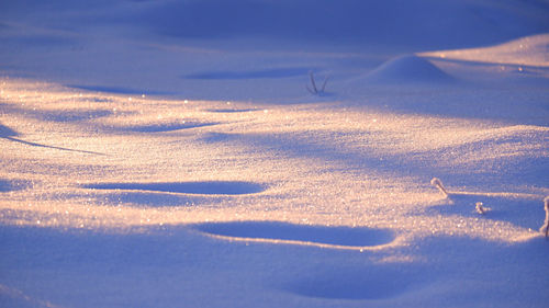 Scenic view of snow field against sky