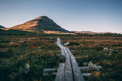 Scenic view of landscape against clear sky