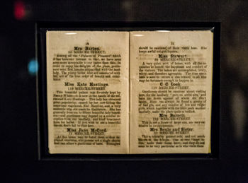 Close-up of text on open book