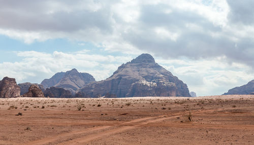 Scenic view of desert against sky