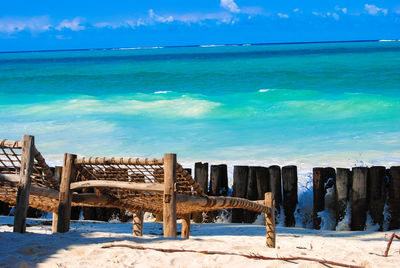 Scenic view of beach against sky