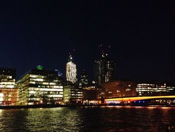 Illuminated city at night