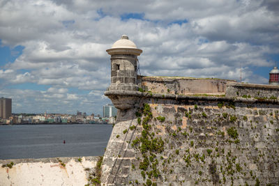 View of old building against cloudy sky