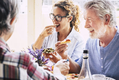 Group of people eating food