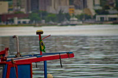 Close-up of boat on water