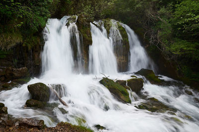 Scenic view of waterfall