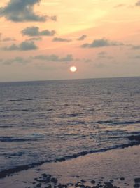 Scenic view of sea against sky at sunset