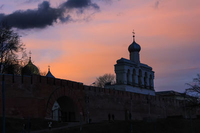 View of church at sunset