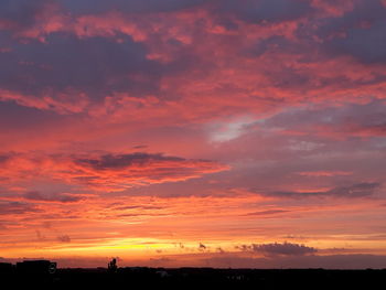 Scenic view of dramatic sky during sunset