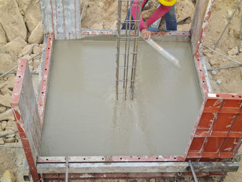 High angle view of construction site