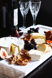 Close-up of dessert in plate on table