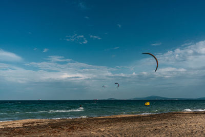 Kite surfing in the summer.