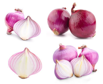 Close-up of garlic against white background