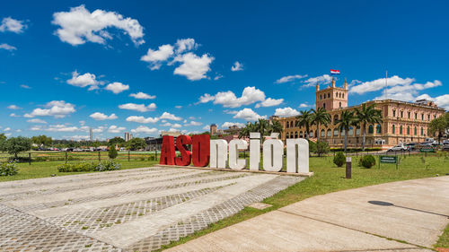 View of historical building against blue sky