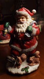 Close-up of christmas decoration on table