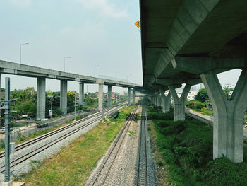 High angle view of bridge against sky