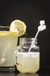 Close-up of drink in glass on table