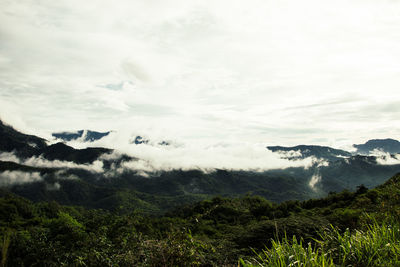 Scenic view of mountains against sky