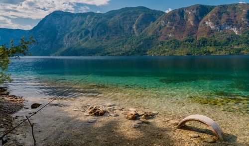 Scenic view of lake and mountains