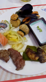 Close-up of served food