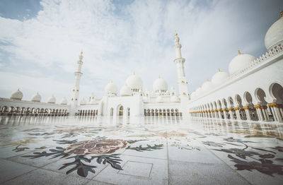 Panoramic view of temple building against sky