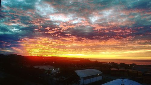 View of sunset over sea