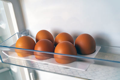 Close-up of eggs in container