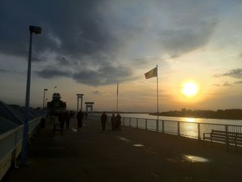 View of street light at sunset