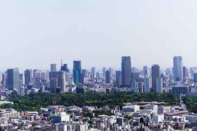 High angle shot of cityscape