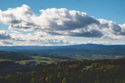 High angle view of landscape against sky