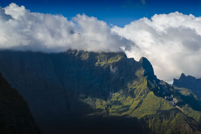 Scenic view of mountains against sky