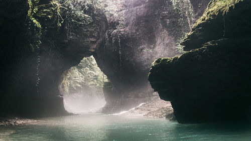 Scenic view of rock formation in sea