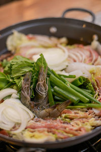 Close-up of food in plate on table