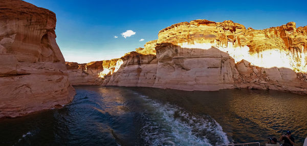 Scenic view of rock formations against sky