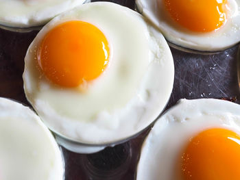 High angle view of breakfast on table