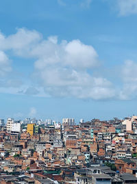 High angle view of townscape against sky