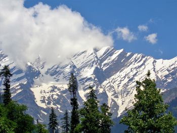 Scenic view of snow mountains against sky