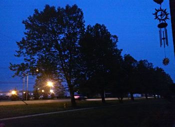 View of illuminated street light at night