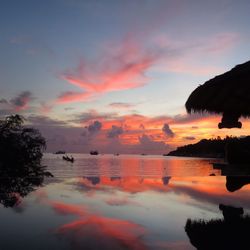 Scenic view of sunset over sea