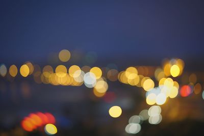 Defocused view of city lights