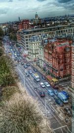 View of city street against sky