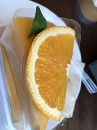 High angle view of bread in plate