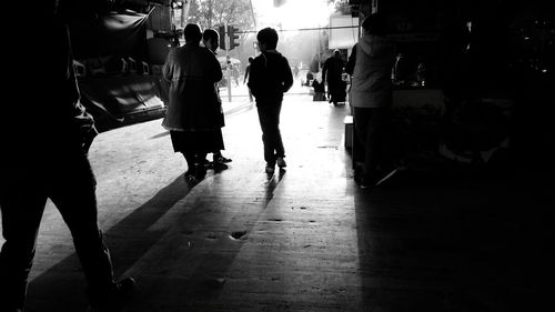 People walking on sidewalk