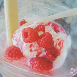 Close-up of strawberries in glass