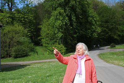 Woman in park, life is full of new things, there is something to see again